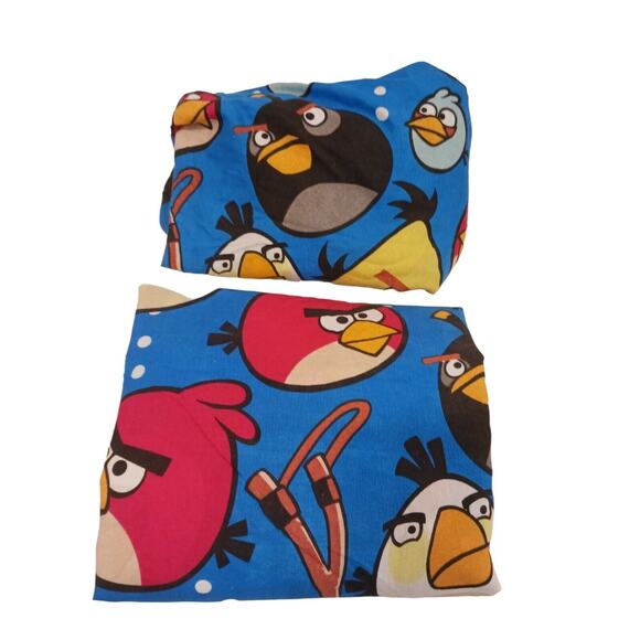 AUTH Angry Birds TWIN SHEET SET Flat & Fitted Royal Blue Vintage 2009 Dorm Kids - Picture 2 of 7